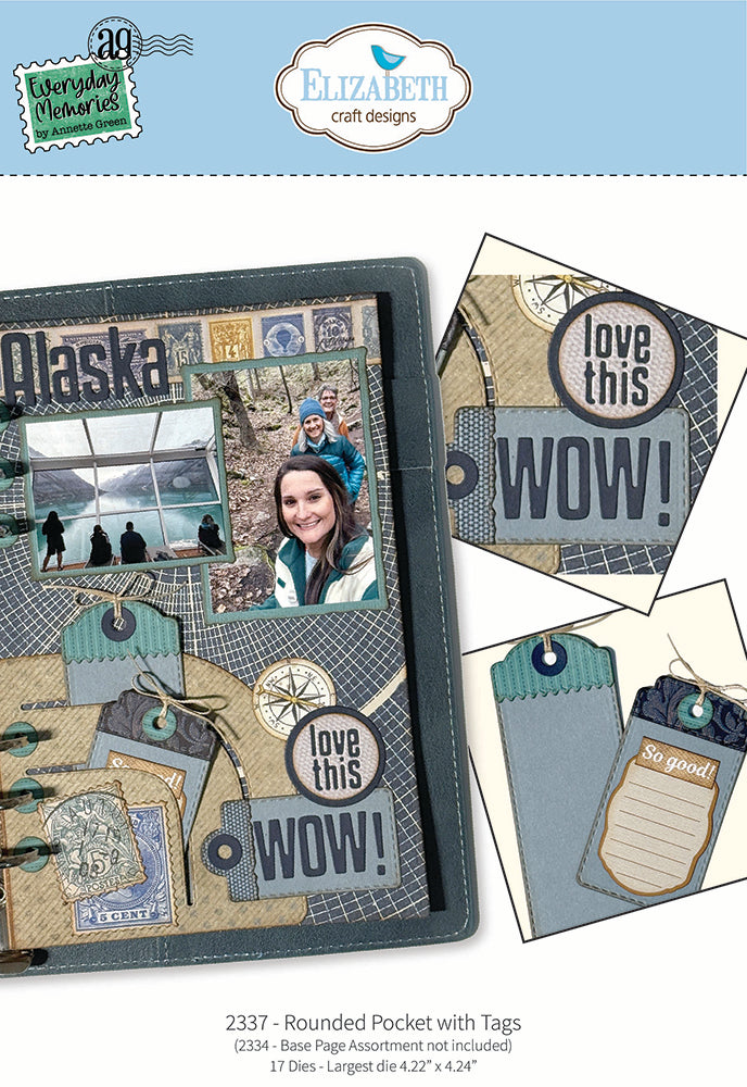 Elizabeth Craft Designs Rounded Pocket with Tags Metal Die Set